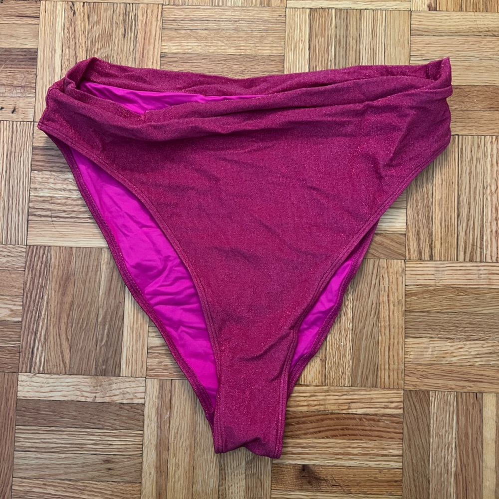 Monday Swimwear Hot Pink Shimmer Riviera Bottom